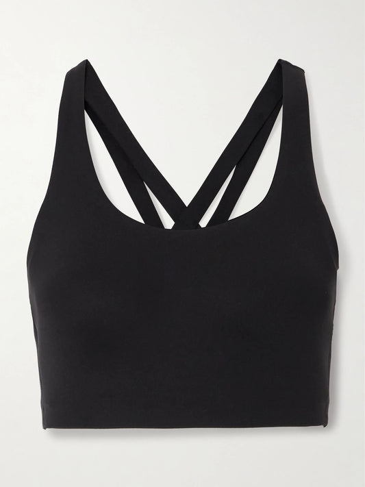 Image of Activewear. Product name - Train Stretch Sports Bra in Black colour by brand - lululemon