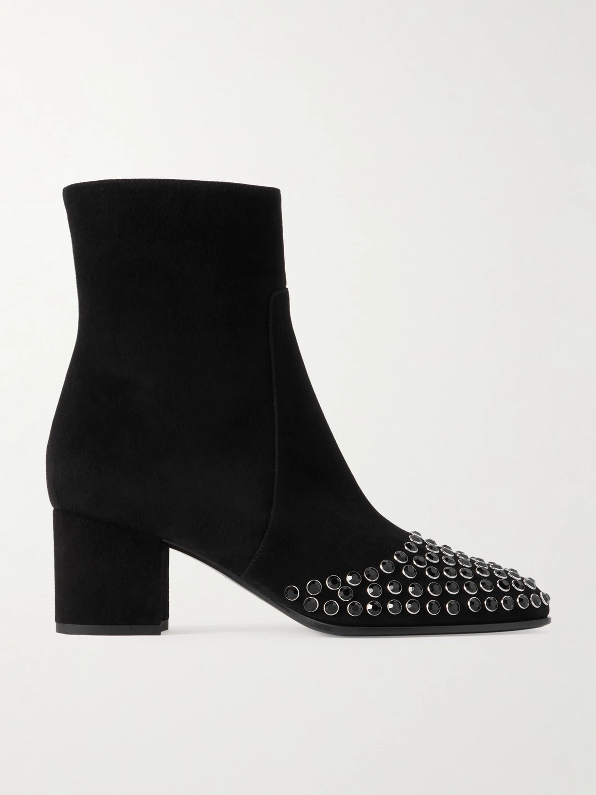 Crystal-embellished Suede Ankle Boots