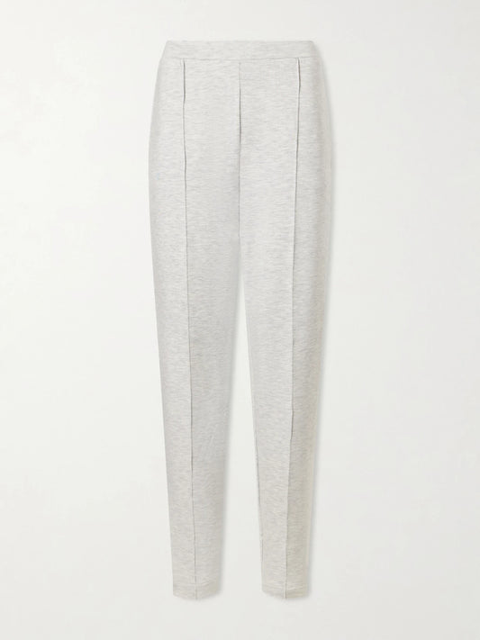 Image of Sleepwear & Loungewear. Product name - Slim Pintuck Stretch-jersey Track Pants in Gray colour by brand - Varley