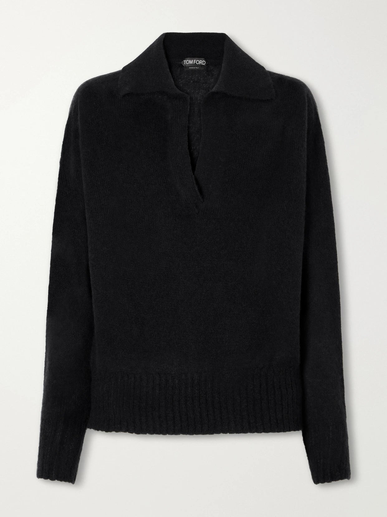 Ribbed Cashmere And Silk-blend Knitted Polo Shirt