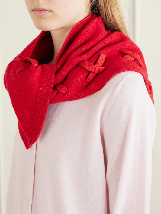 Simone Rocha Lace-up Merino Wool-blend Scarf