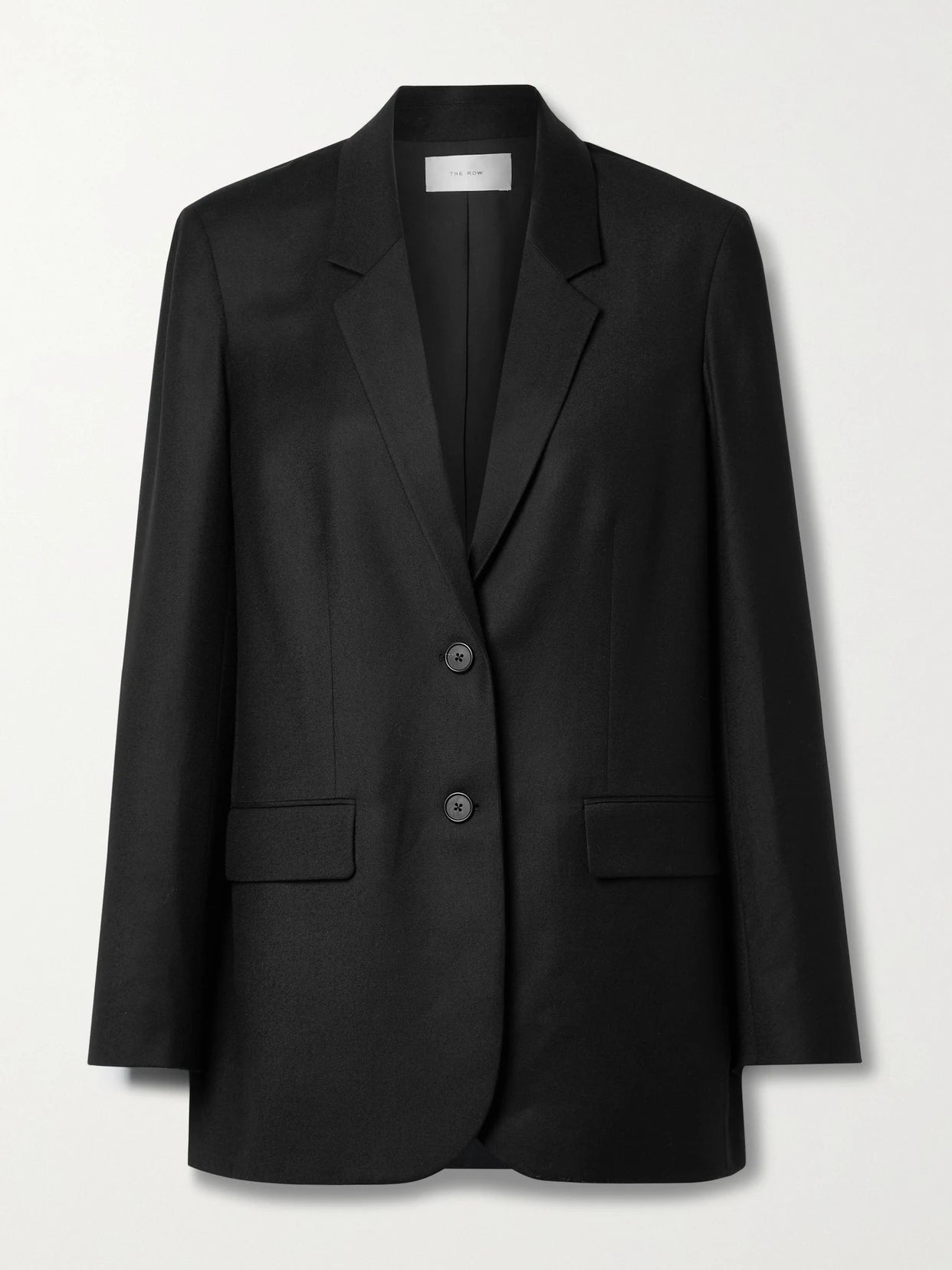 Image of Coats & Jackets. Product name - Essentials Dustina Wool-flannel Jacket in Black colour by brand - The Row