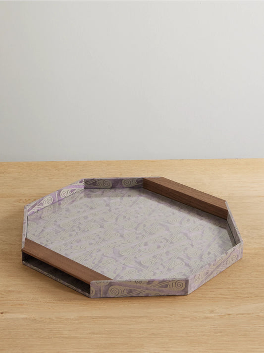 L'Objet Fortuny Tzin Canvas-jacquard And Wood Tray