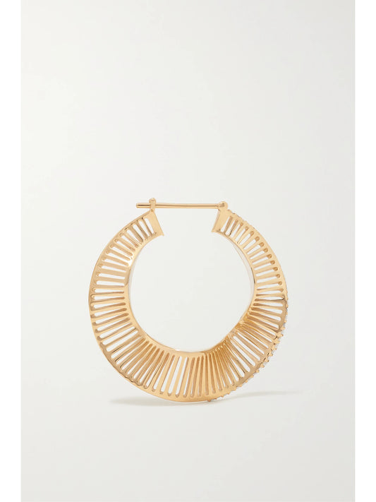 Twisted Waves 18-karat Gold, Enamel And Diamond Hoop Earrings