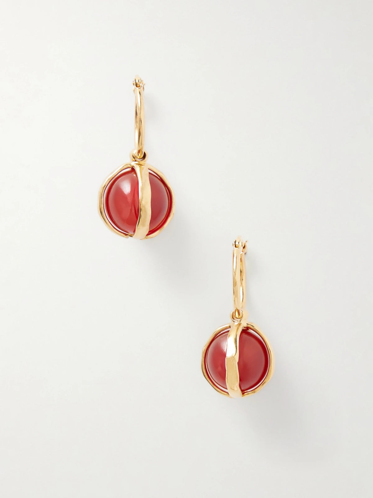 Beaded Gold-tone Agate Earrings