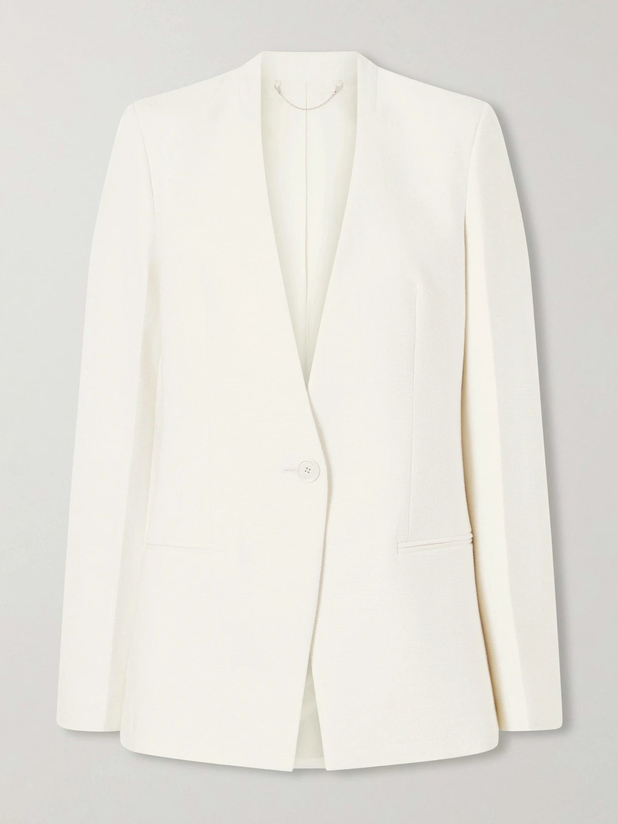 Image of Coats & Jackets. Product name - Woven Blazer in Ecru colour by brand - TOTEME