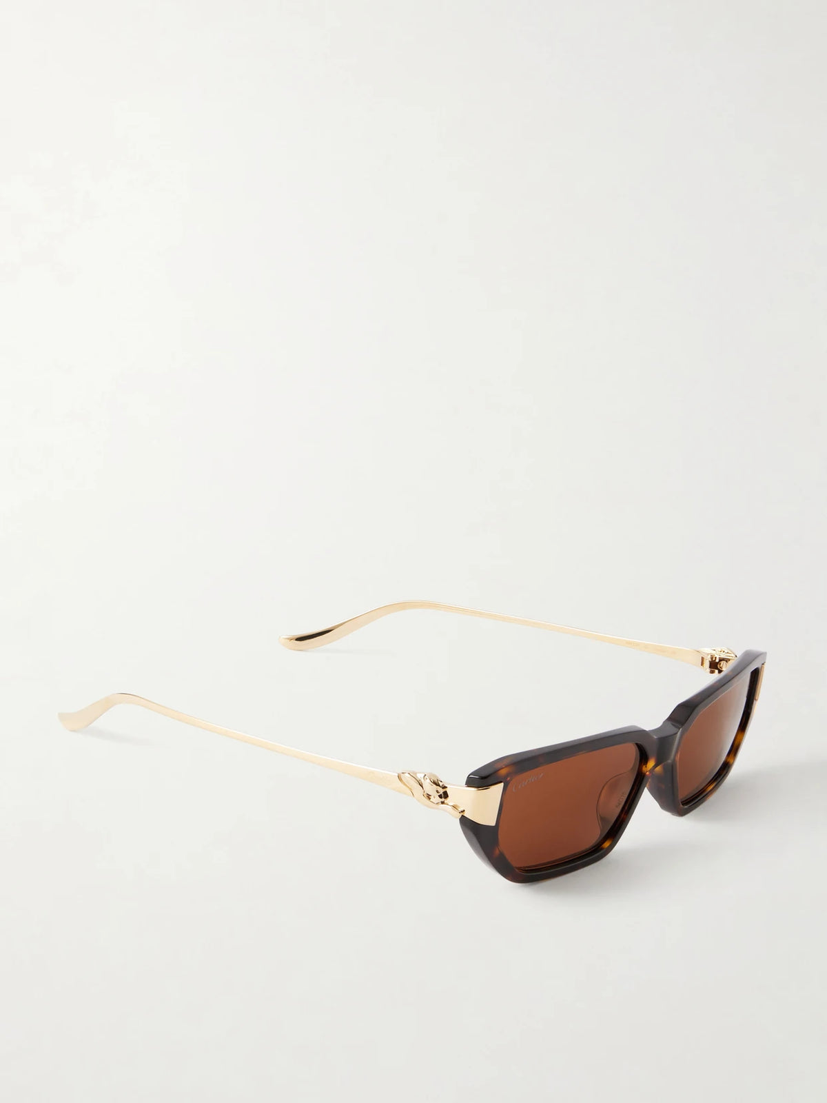 Eyewear Panthère De Cartier Rectangular-frame Recycled-acetate Gold-tone Sunglasses