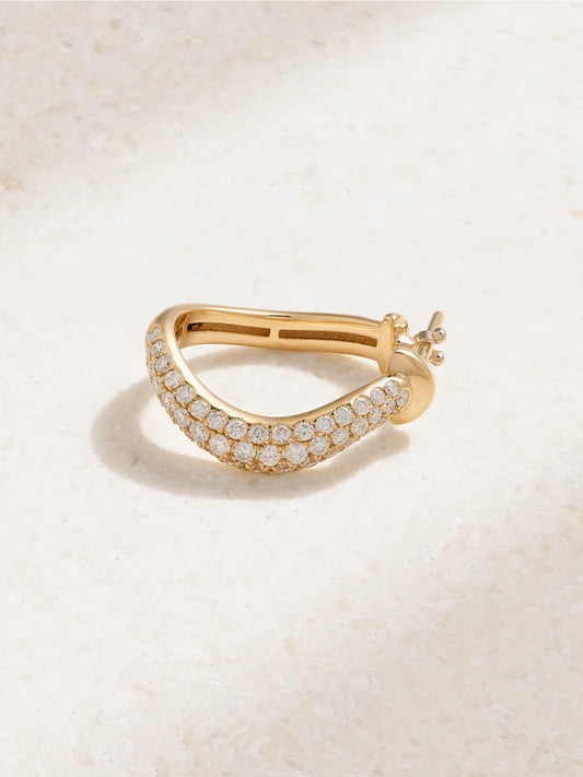 18-karat Gold Diamond Single Hoop Earring
