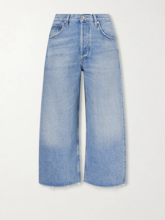 Image of Jeans. Product name - Ayla Mid-rise Wide-leg Jeans in Mid denim colour by brand - Citizens of Humanity