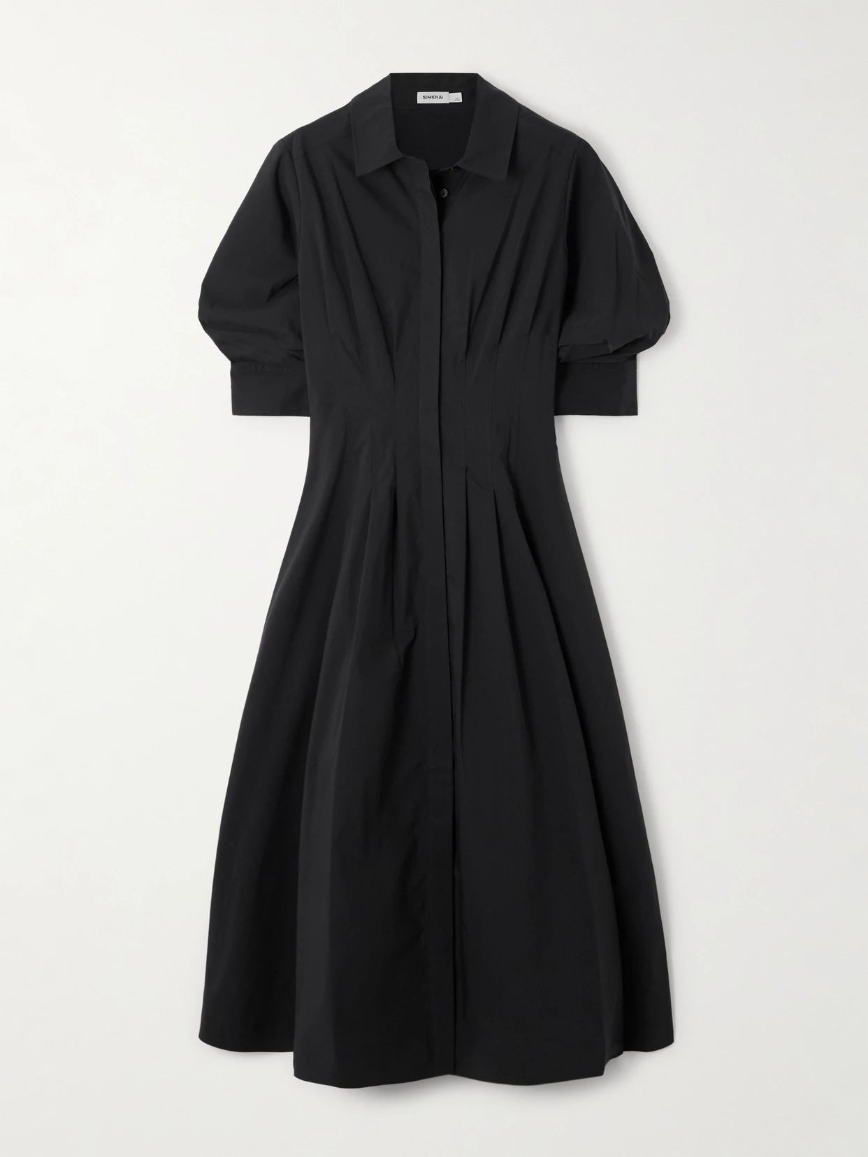 Jazz Pleated Cotton-blend Poplin Midi Shirt Dress