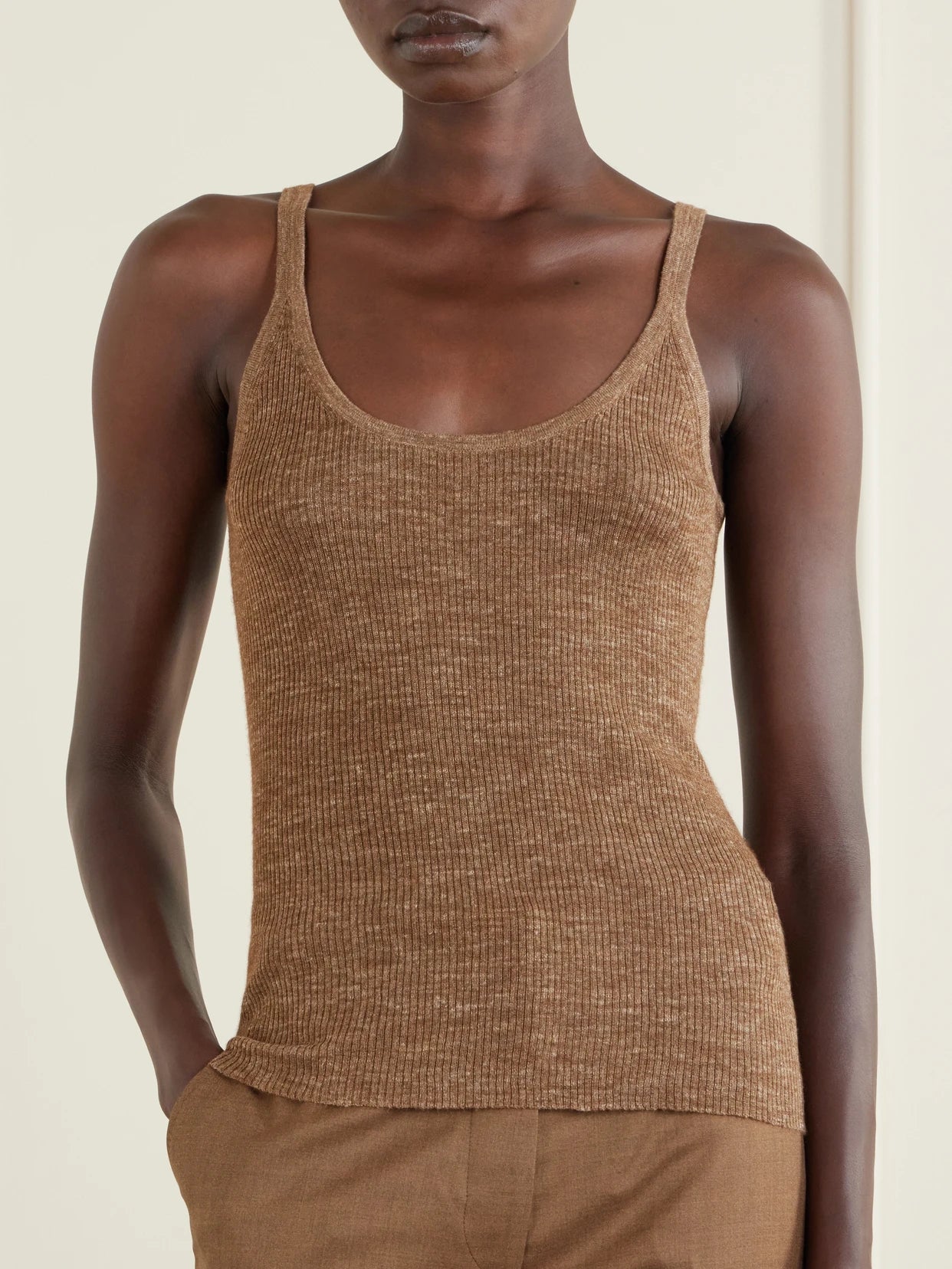 Cinxia Ribbed Cashmere, Silk And Hemp-blend Tank