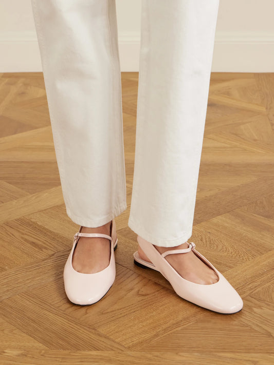 Leather Mary Jane Slingback Ballet Flats