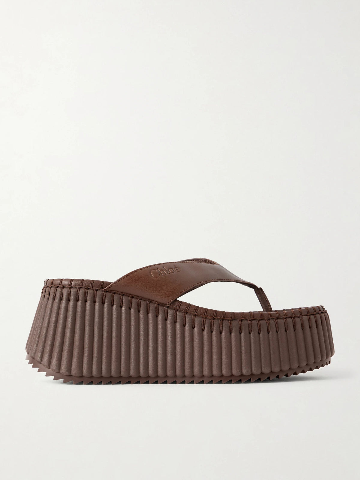 Nama Leather Platform Thong Sandals