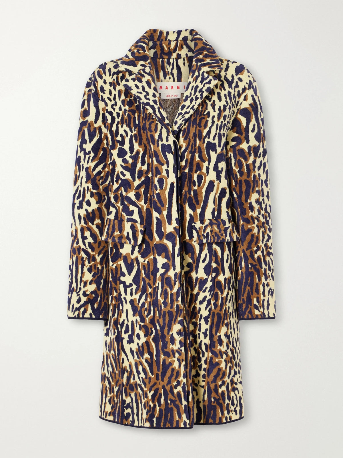 Marni Leopard-jacquard Virgin Wool Coat