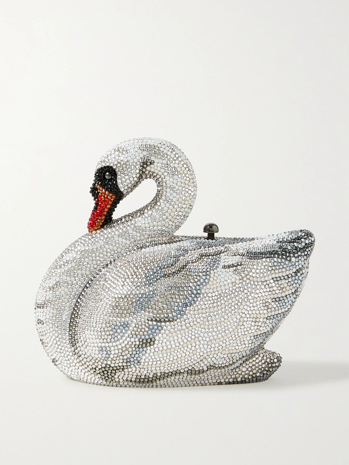 Swan Odette Crystal-embellished Silver-tone Clutch