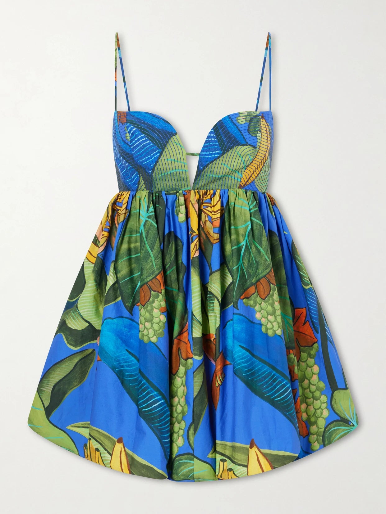 Banana Grapes Printed Linen-blend Mini Dress