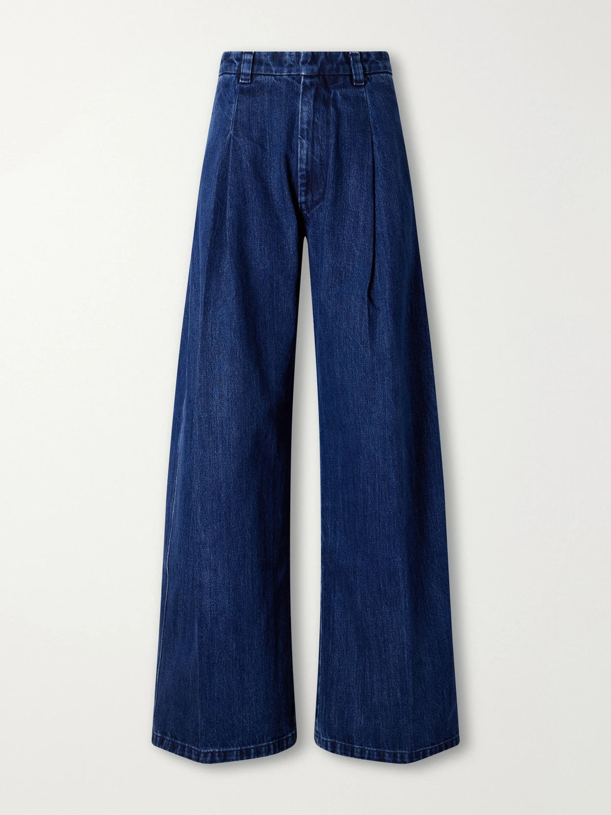 RÙADH The Crewe Pleated Recycled High-rise Wide-leg Jeans