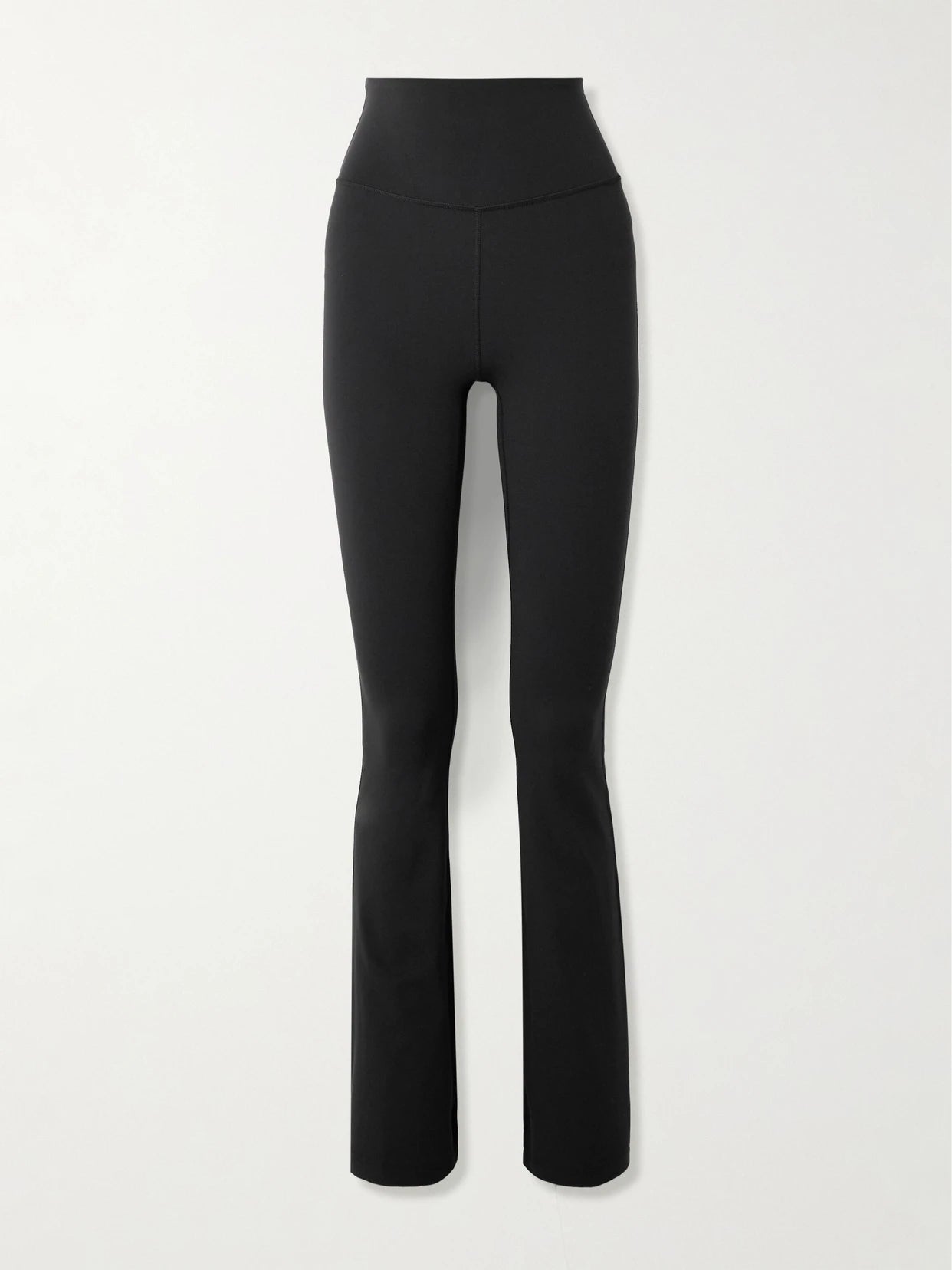 Image of a model wearing Pants. Product name - Groove Stretch Flared Pants in Black colour by brand - lululemon