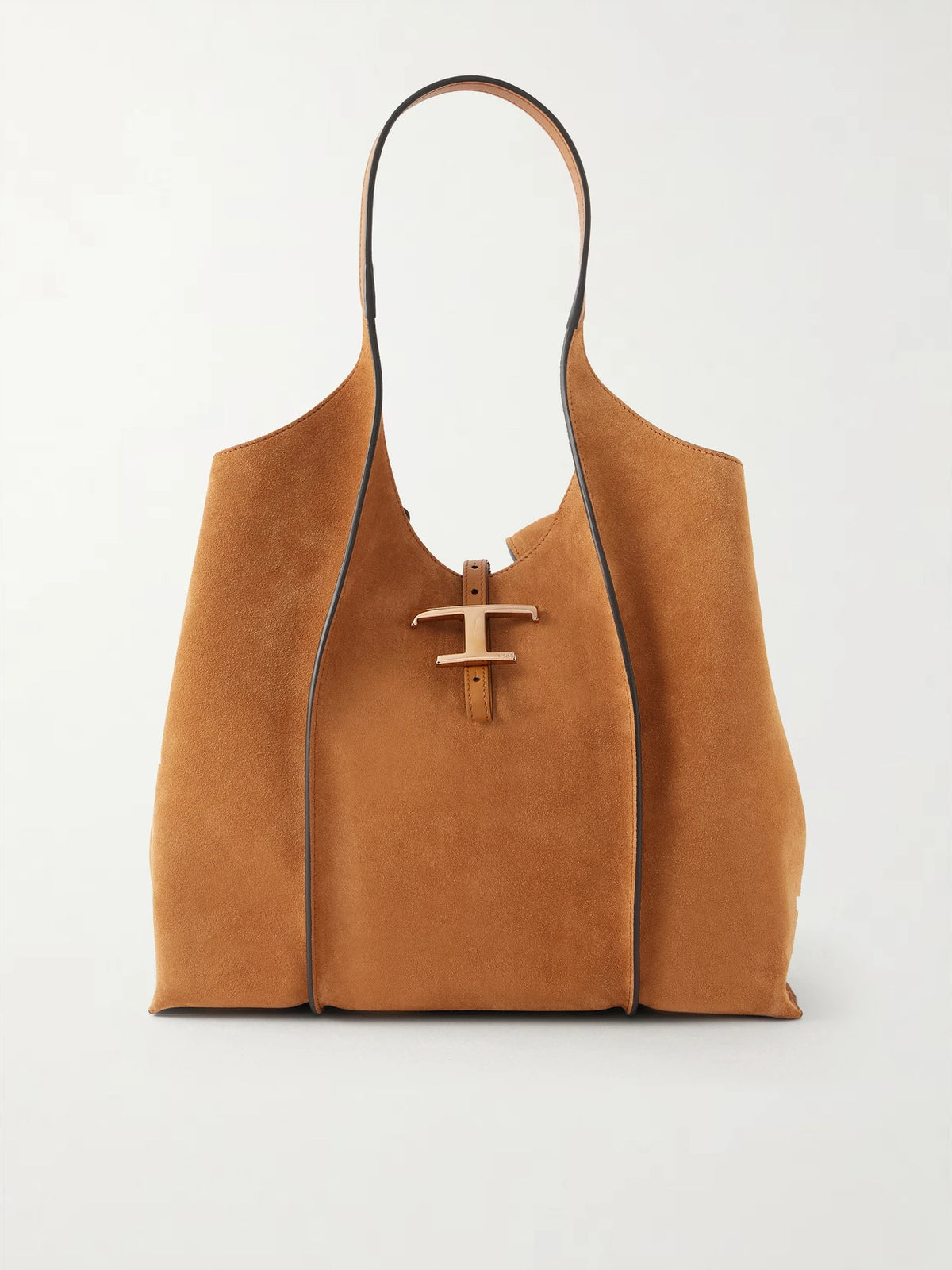 T Timeless Medium Suede Shoulder Bag