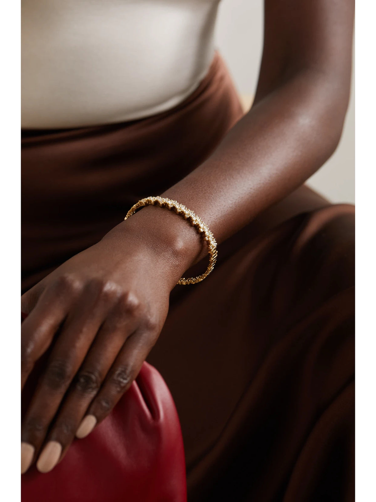 Image of Bracelets. Product name - Shimmer 18-karat Gold Diamond Bracelet in Multi colour by brand - Suzanne Kalan