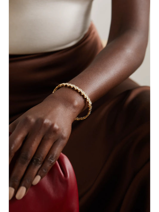 Image of Bracelets. Product name - Shimmer 18-karat Gold Diamond Bracelet in Multi colour by brand - Suzanne Kalan