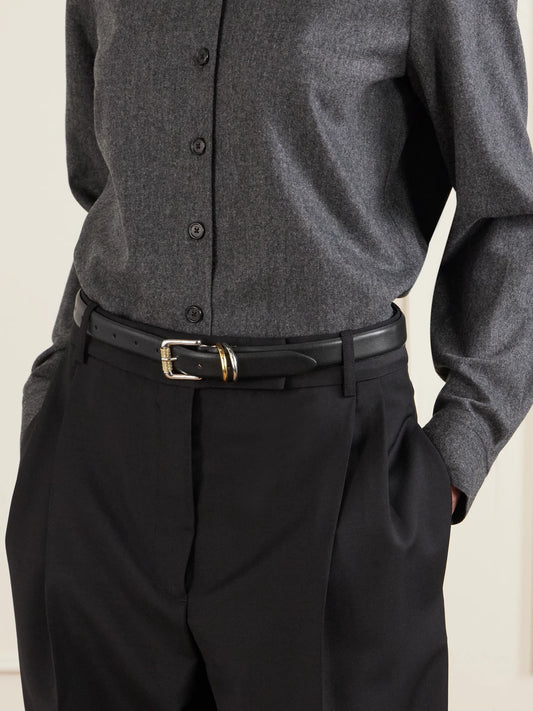 Image of Belts. Product name - Alegra Leather Waist Belt in Black colour by brand - Déhanche