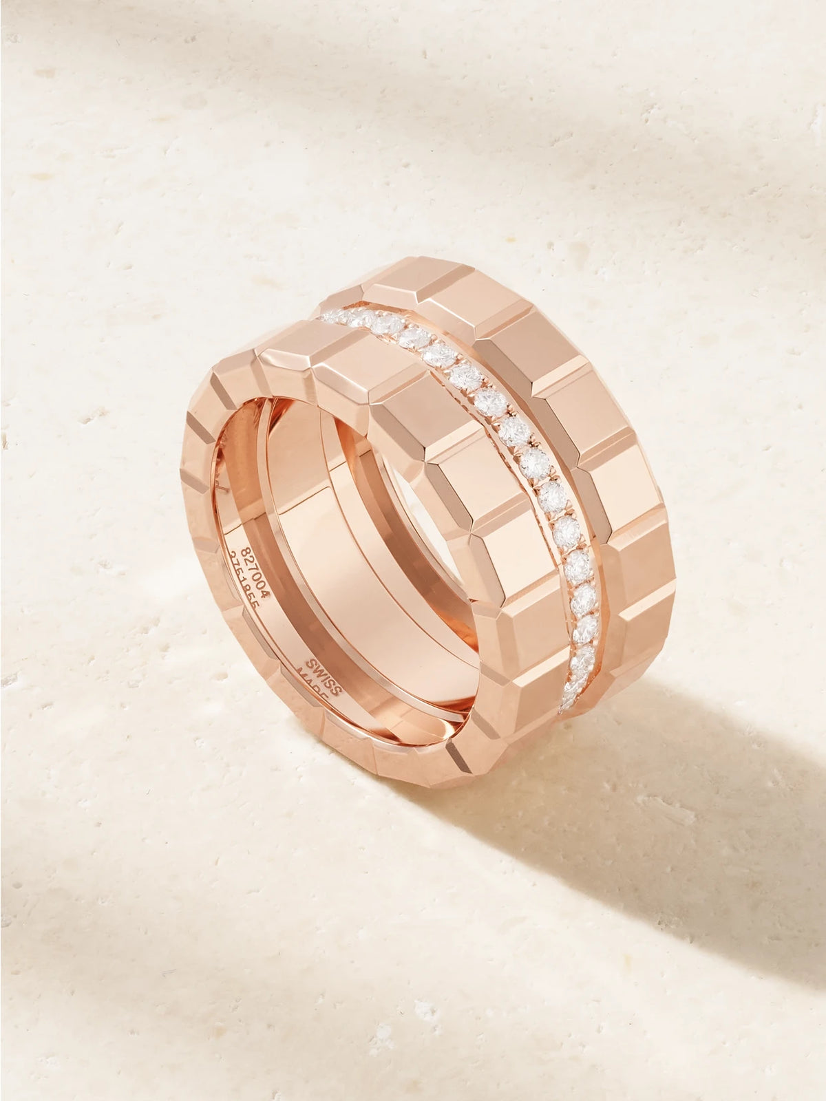 Ice Cube 18-karat Rose Gold Diamond Ring