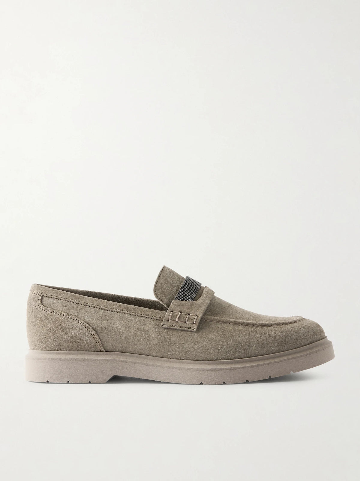 Embellished Suede Loafers