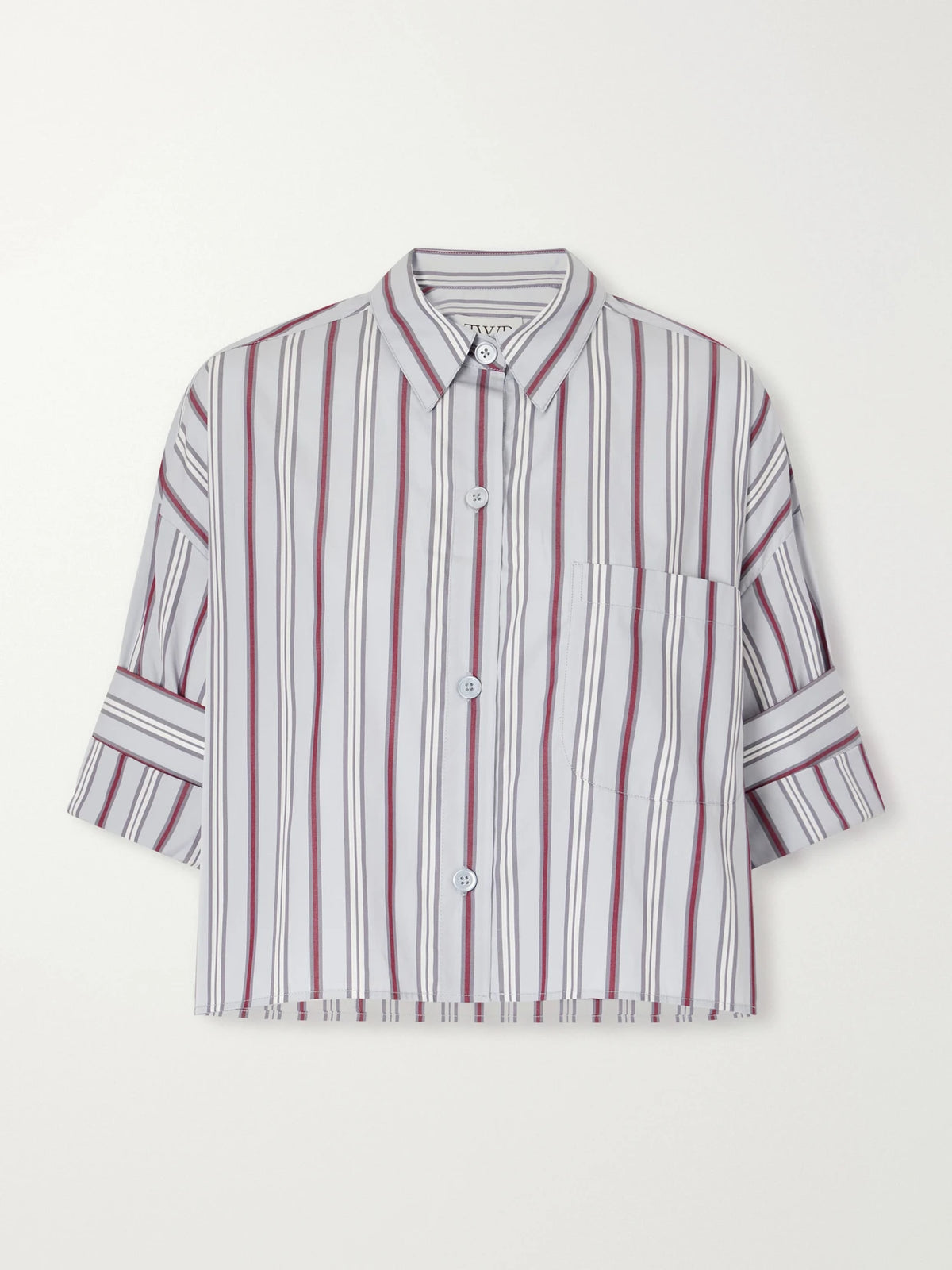 TWP Next Ex Cropped Striped Cotton-poplin Shirt