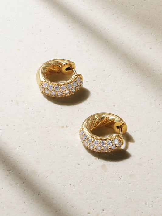 Dy Mercer Micro 18-karat Gold Diamond Hoop Earrings