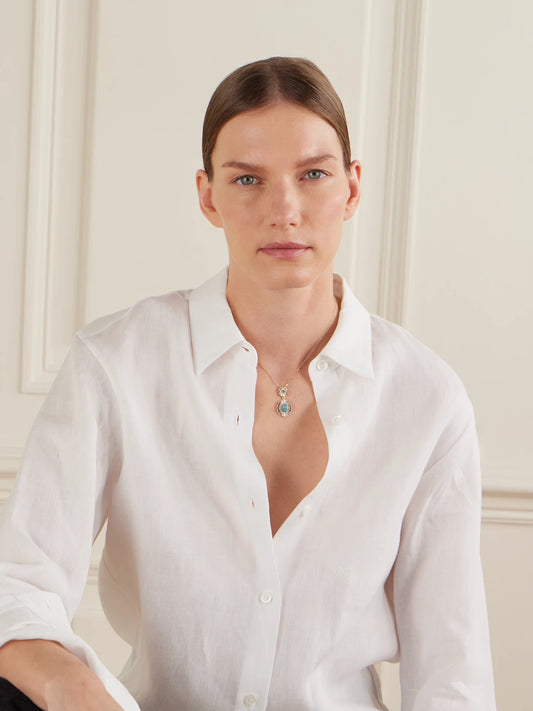 Image of Necklaces. Product name - 18-karat Gold, Opal And Diamond Necklace in Multi colour by brand - Suzanne Kalan