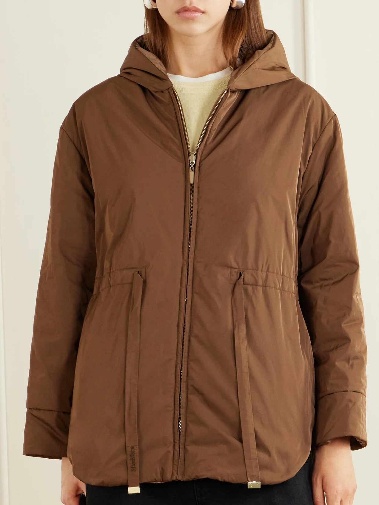 Hooded Belted Shell Jacket