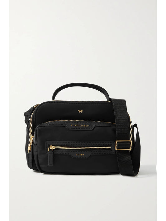 + Net Sustain Leather-trimmed Recycled Shell Shoulder Bag