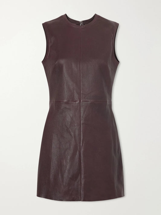STOULS Dollie Paneled Leather Mini Dress