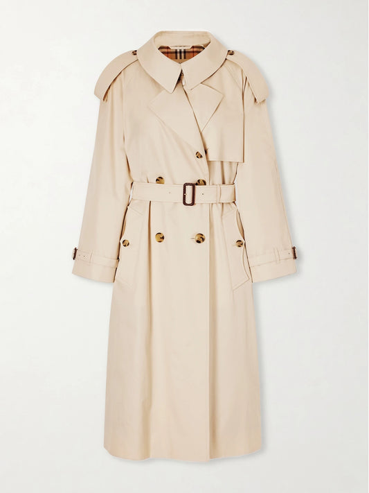 Image of Coats & Jackets. Product name - Fitzrovia Belted Cotton-gabardine Trench Coat in Beige colour by brand - Burberry