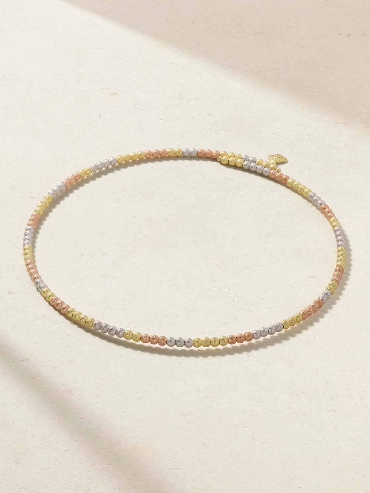 Florentine Finish 18-karat Rose, White And Yellow Gold Necklace