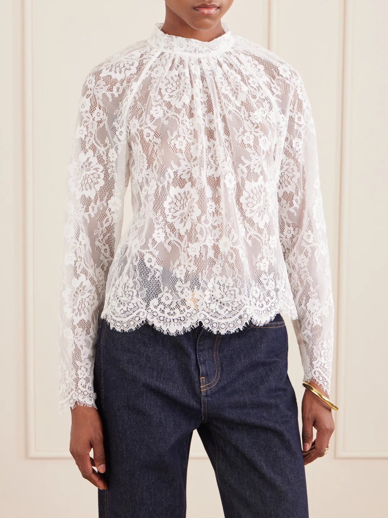 Scalloped Lace Blouse