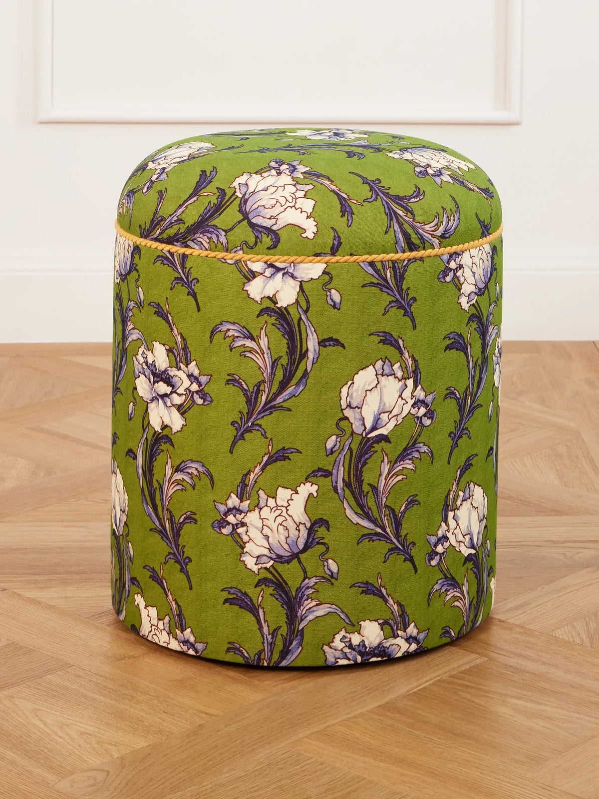 Babà Floral-printed Canvas Pouf