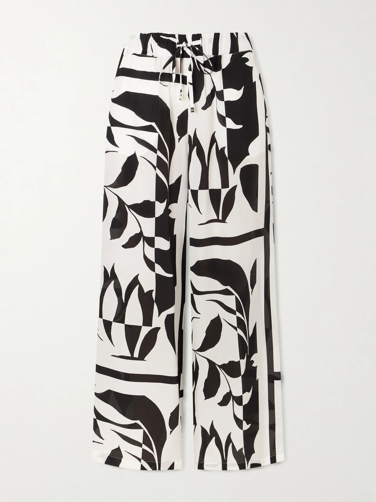 Beachwear Printed Silk Crepe De Chine Wide-leg Pants