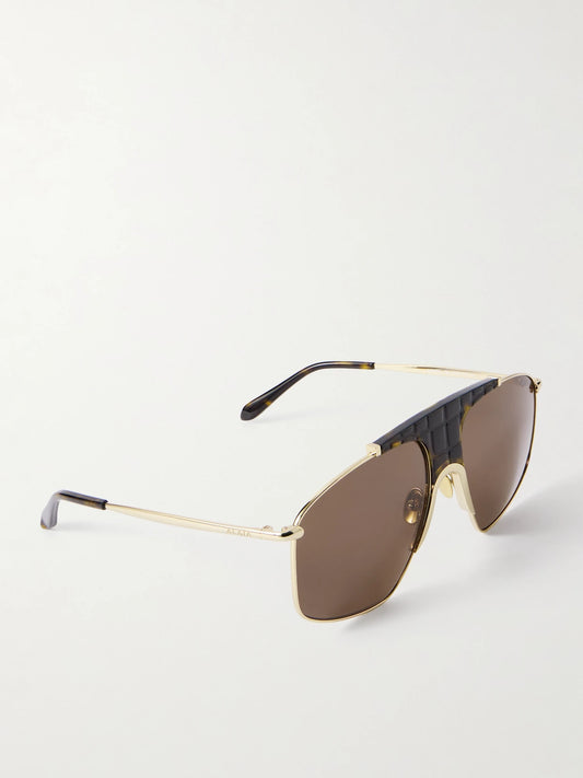 Alaïa Aviator-style Gold-tone And Tortoiseshell Acetate Sunglasses