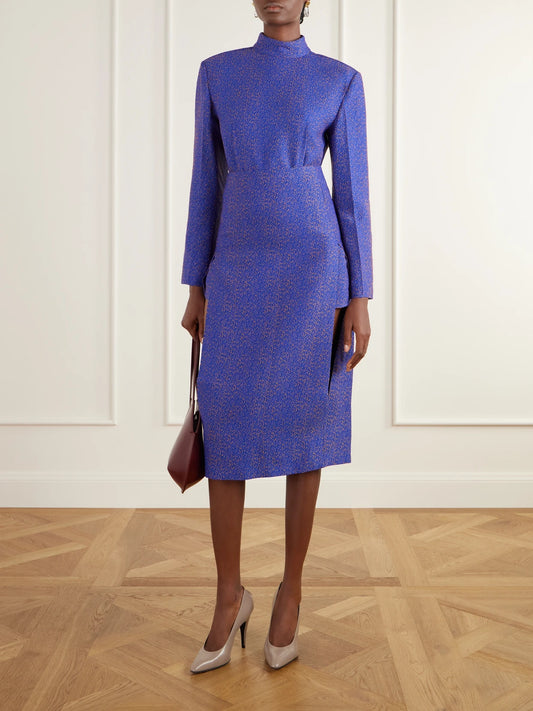 Image of Outfit Sets. Product name - Darted Tweed Blouse in Blue colour by brand - Jil Sander