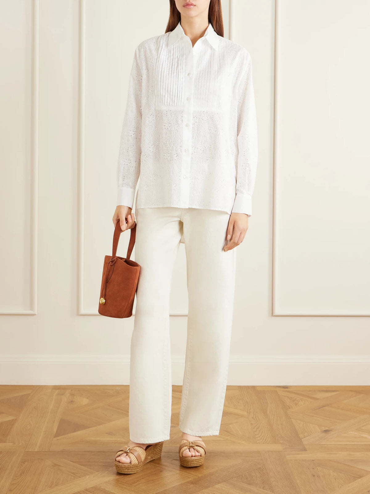 Image of Heels. Product name - Leda 50 Leather-trimmed Raffia Platform Espadrilles in Neutral colour by brand - Jimmy Choo
