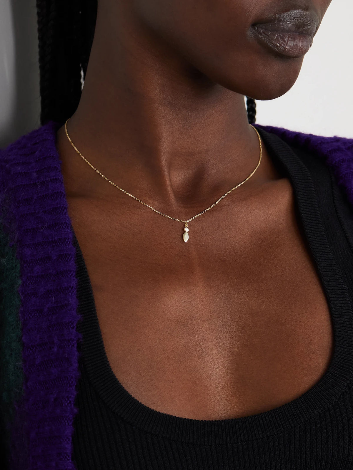 Image of Necklaces. Product name - 18-karat Gold Diamond Necklace in Multi colour by brand - Jennifer Meyer