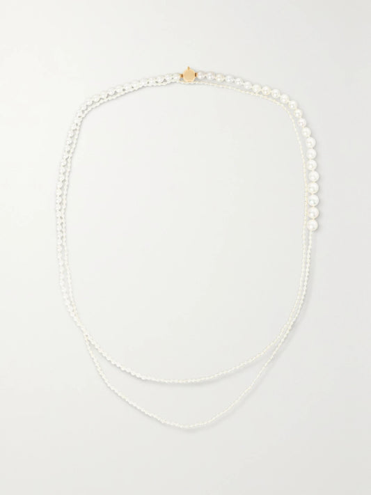 Jardin De Peggy 14-karat Gold Pearl Necklace