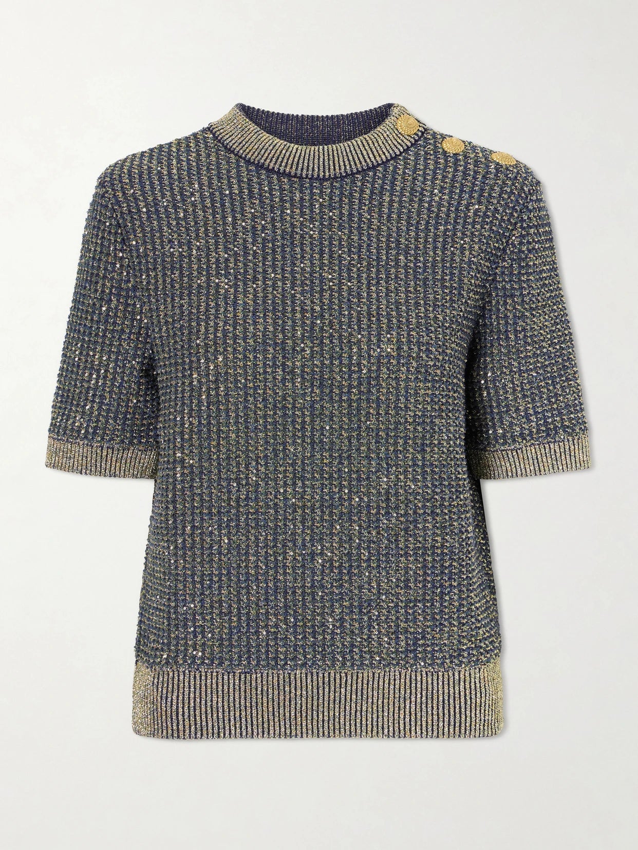 Embellished Tweed Sweater