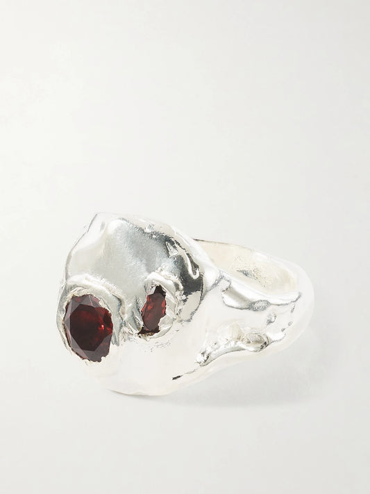 Coco Sterling Silver And Garnet Ring