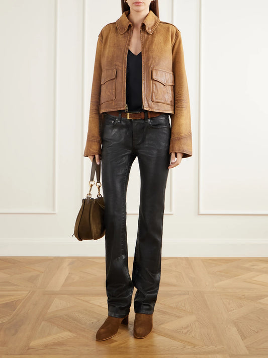 Image of Boots. Product name - 55 Suede Ankle Boots in Beige, Black colour by brand - Gianvito Rossi