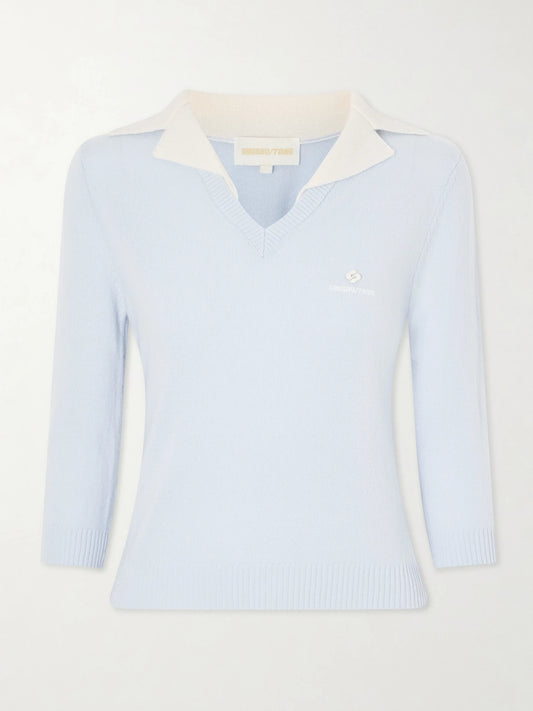 Logo-appliquéd Ribbed Wool Top