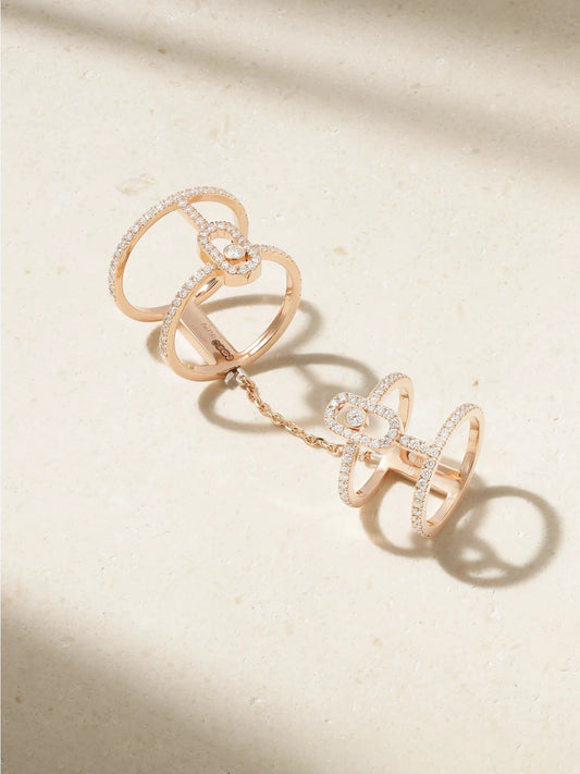 Move Uno Double Convertible 18-karat Rose Gold Diamond Ring