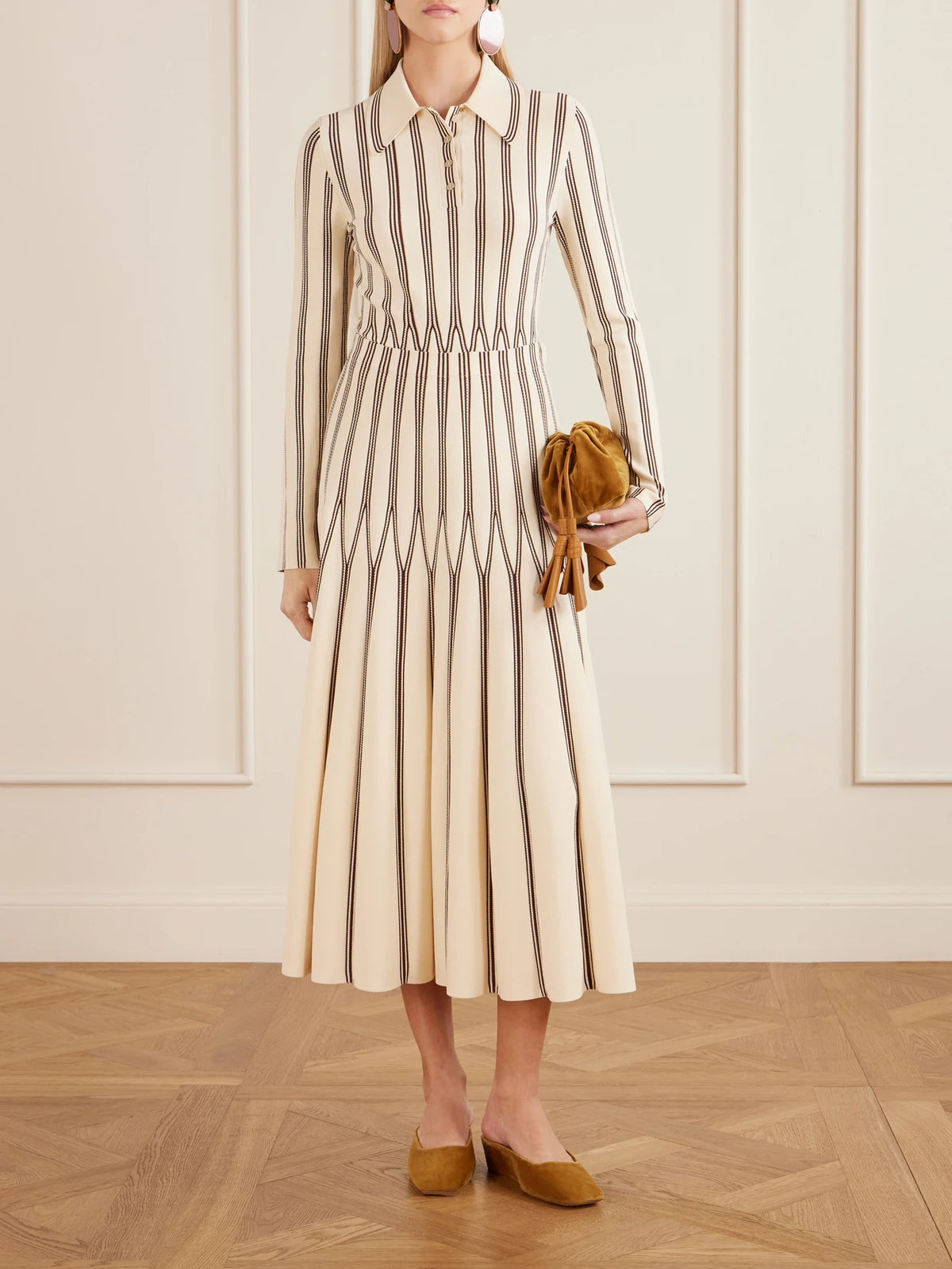 Image of Heels. Product name - Atelier Velvet Mules in Mustard colour by brand - Zimmermann